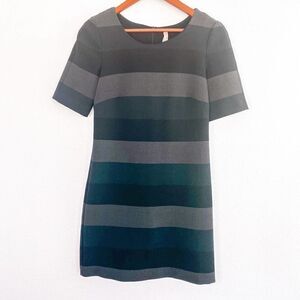 𝅺bailey 44 Black and Gray‎ Striped Dress